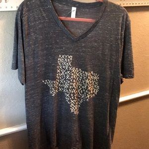 Texas V-Neck Gray Tshirt